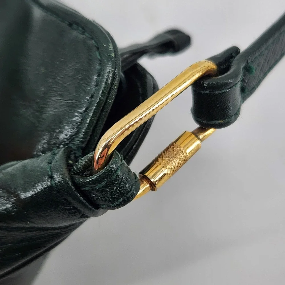Vintage Ganson Crossbody Bag‎ Green Faux Leather Hong Kong Small Purse